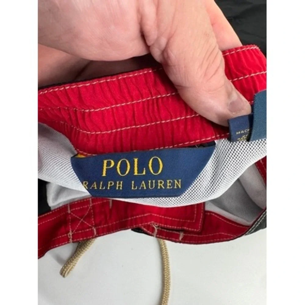 Polo Ralph Lauren Swim Trunks Mens M Navy Blue Cargo Board Shorts